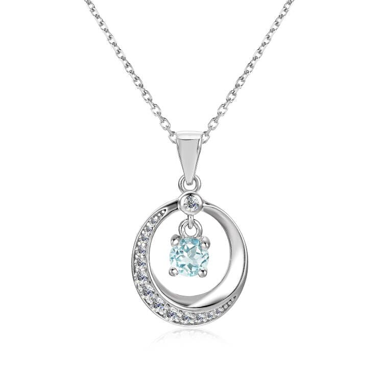 Colgante Mesarthin Plata Italiana 925 con Topacio de 0.5 Carat (5mm)
