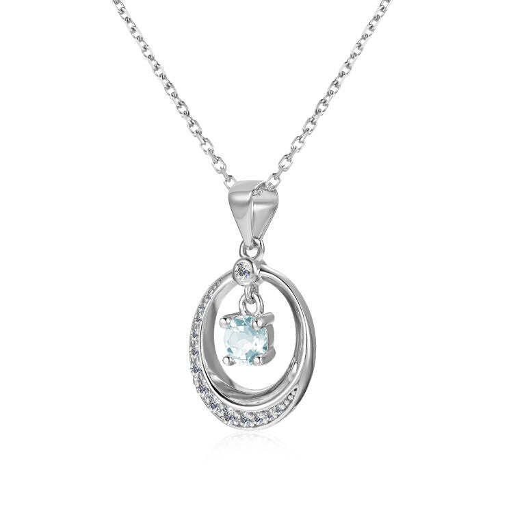 Colgante Mesarthin Plata Italiana 925 con Topacio de 0.5 Carat (5mm)