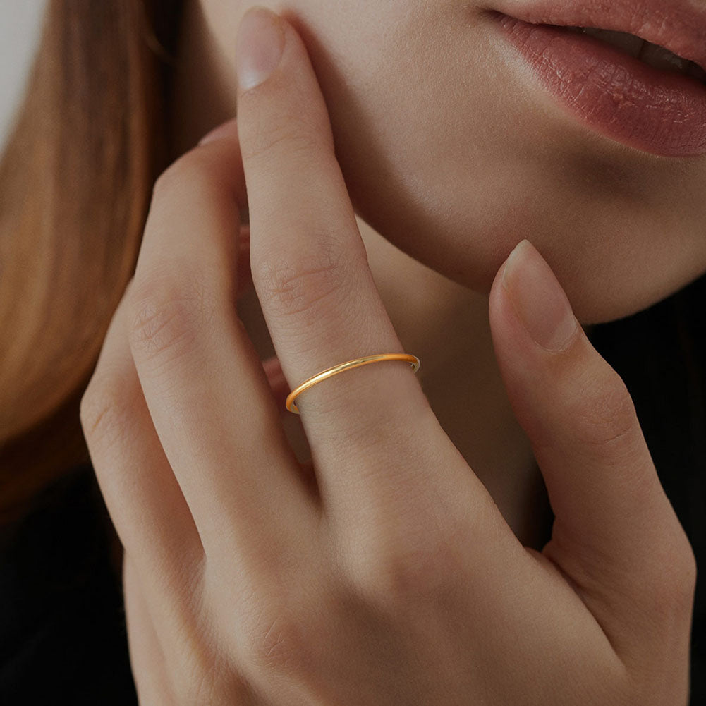 Anillo Plata Italiana 925 bañado en Oro de 14K