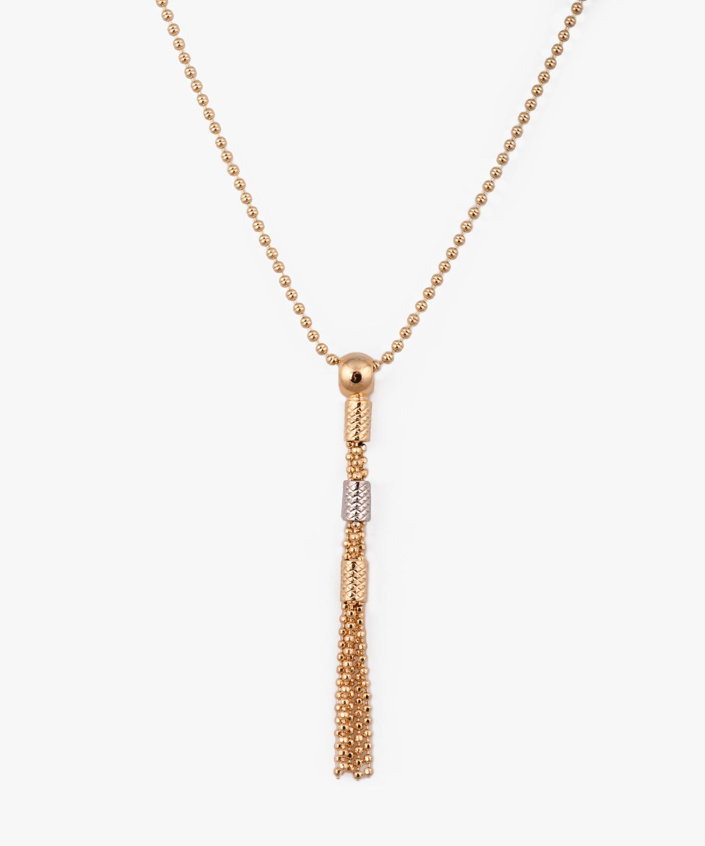 Collar tipo cascada Baño de Oro 18k y Rodinados