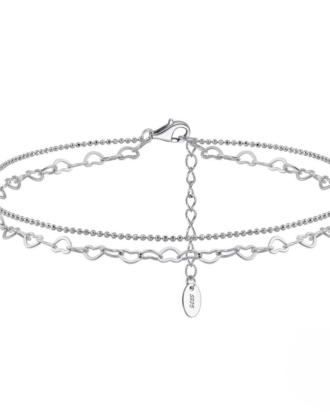 Tobillera Plata Italiana 925 Rodinada (21+ Alargue 5 cm)