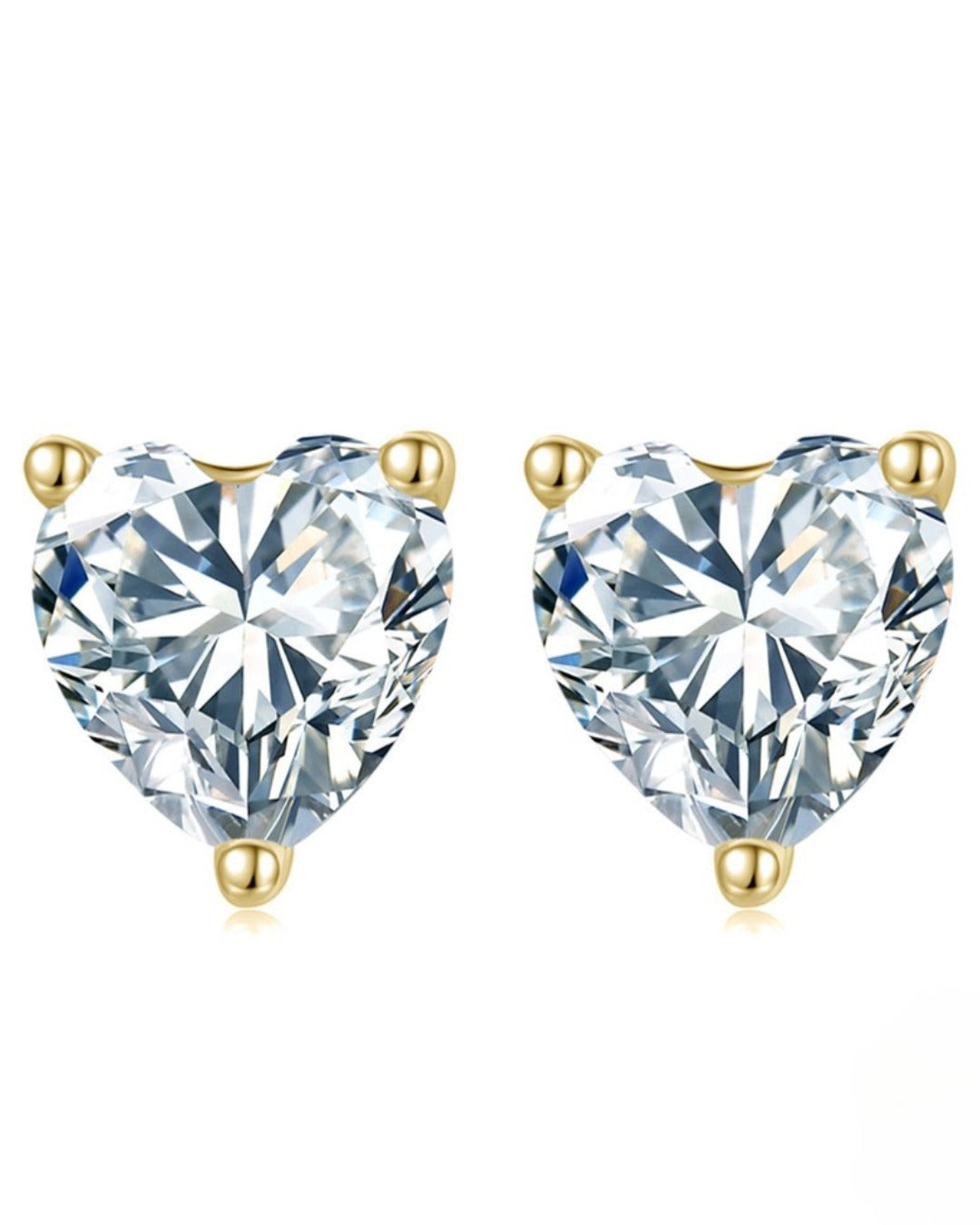 Aros de Plata 925 Bañados en Oro de 14K y Cristales Austriacos de 0.5ct. Tamaño 5mm x5mm