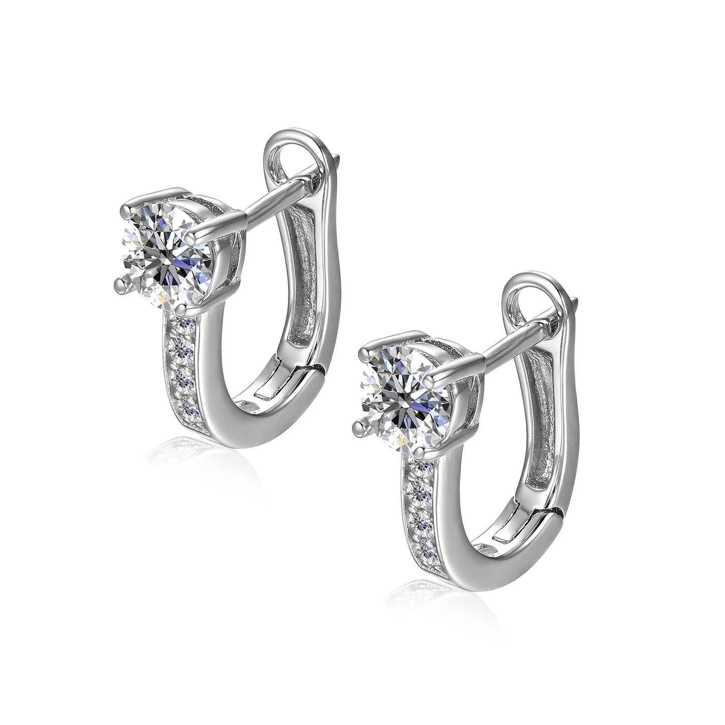 Aros Atlas Plata 925 con Moissanita de 0.5 Quilates