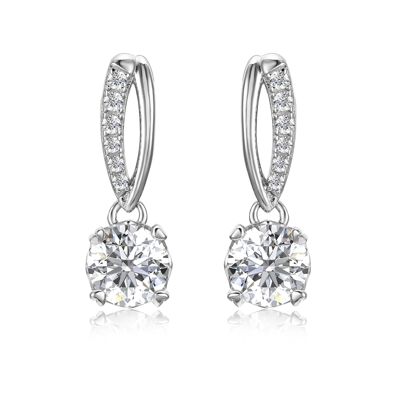 Aros Denébola Plata 925 con Moissanita de 0.5 Quilates