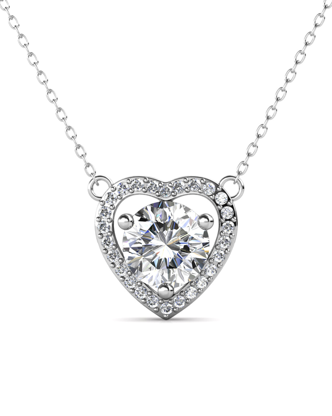 Collar BEU COEUR B Plata 925 con Moissanita de 1 Quilate
