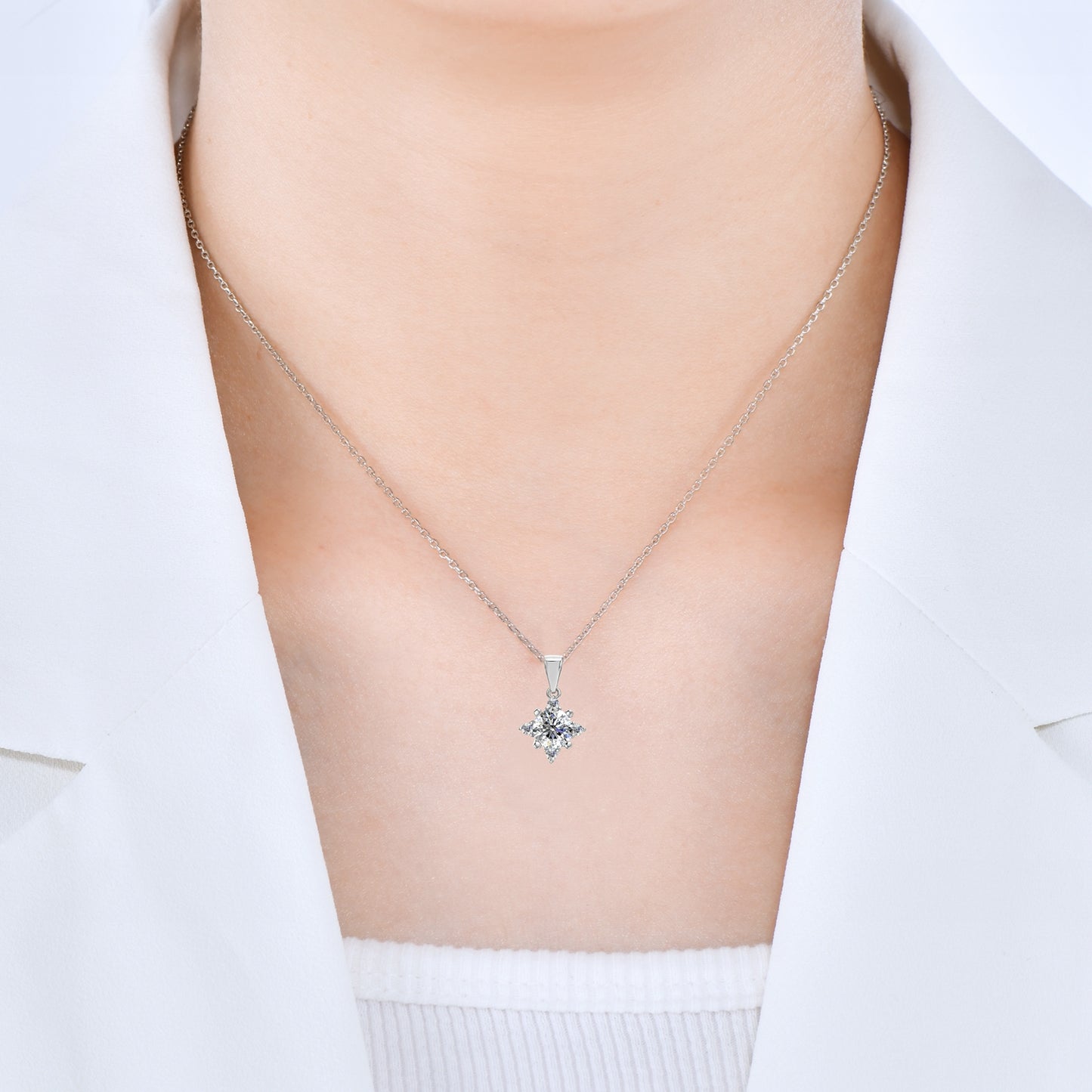 Collar ALGIEBA Plata 925 con Moissanita de 1.3 Quilates