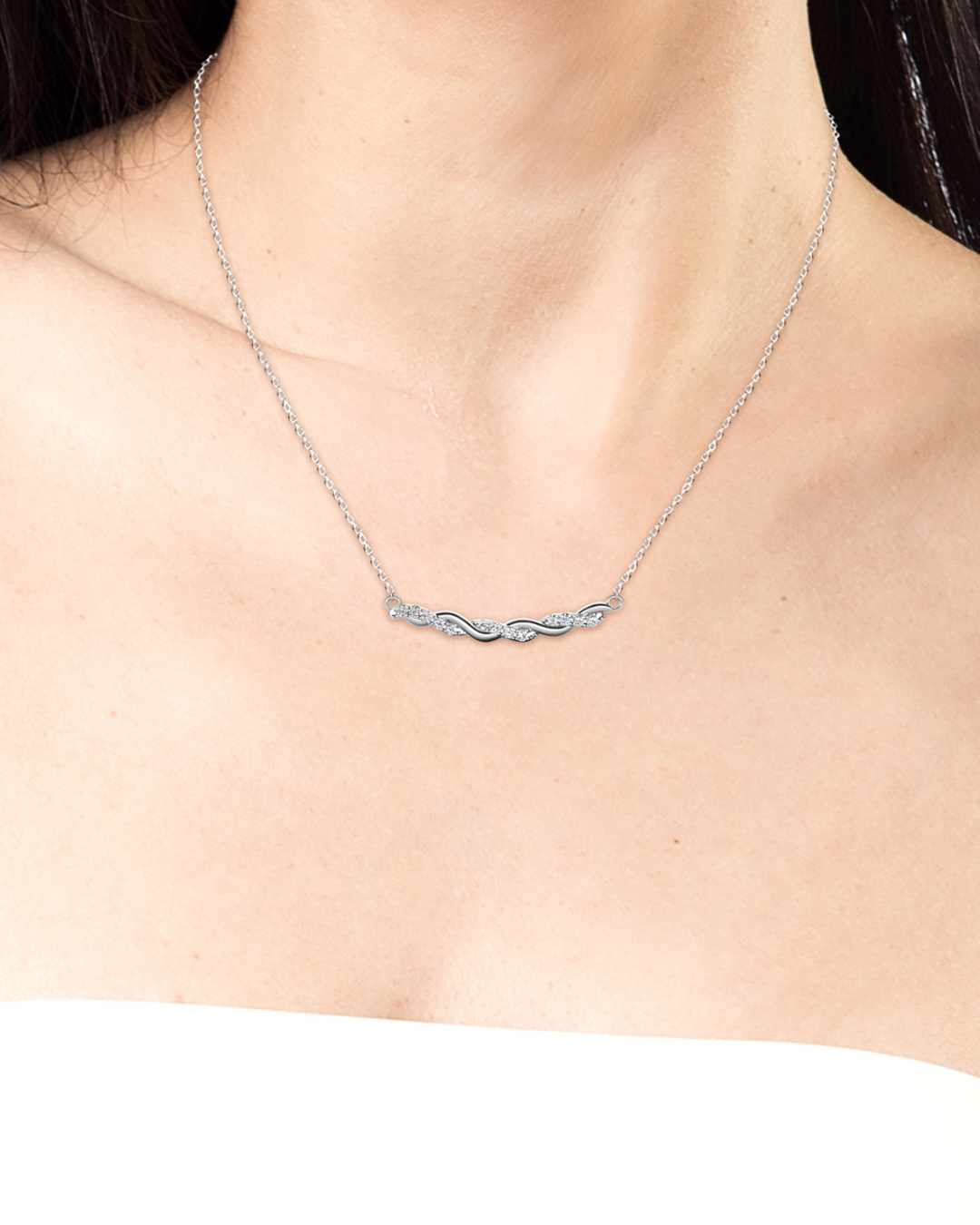 Collar SHERATAN Plata 925 con Moissanitas de 1 y 0.17 Quilate