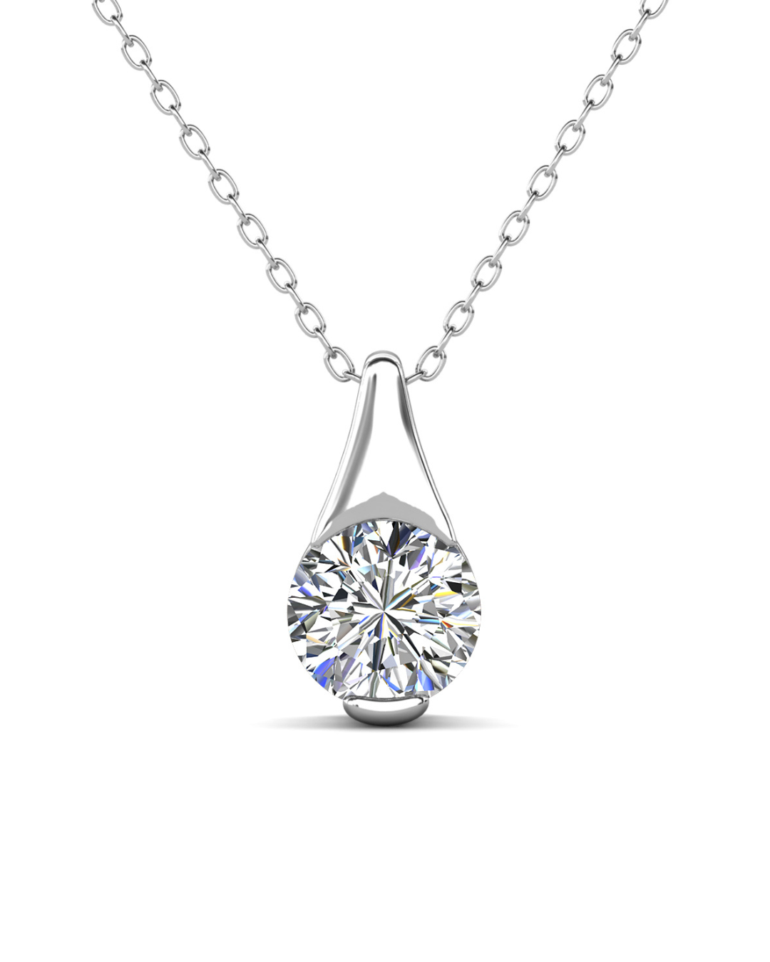 Collar DENÉBOLA Plata 925 con Moissanitade 1 Quilate