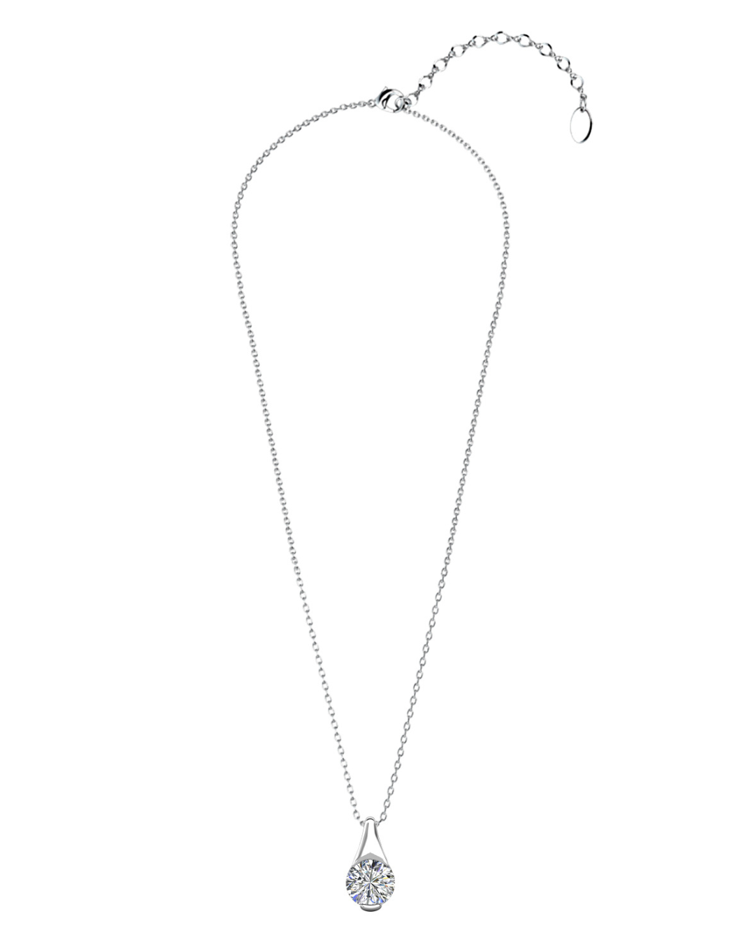 Collar DENÉBOLA Plata 925 con Moissanitade 1 Quilate