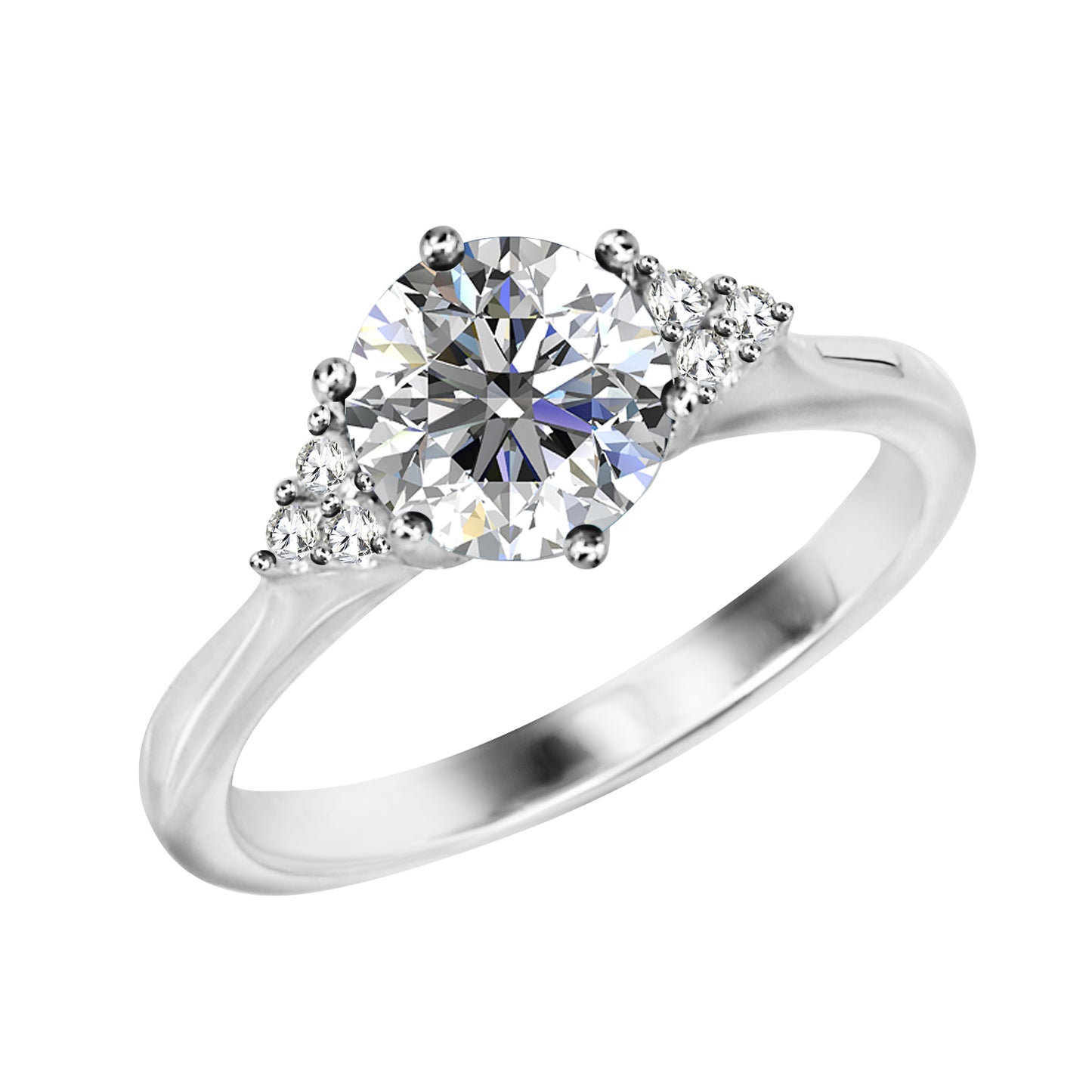 Anillo Electra Plata 925 con Moissanita de 1 Quilate
