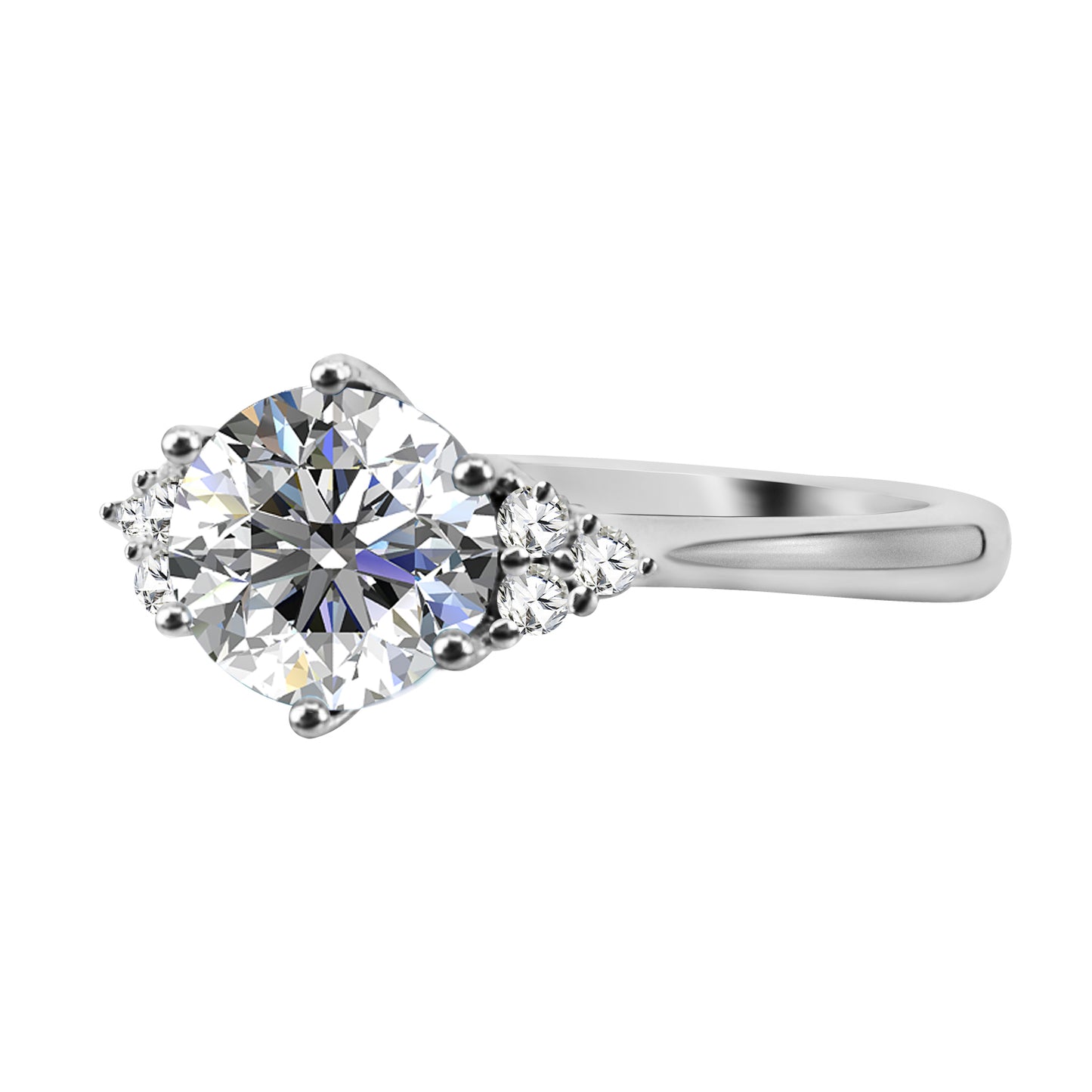Anillo Electra Plata 925 con Moissanita de 1 Quilate