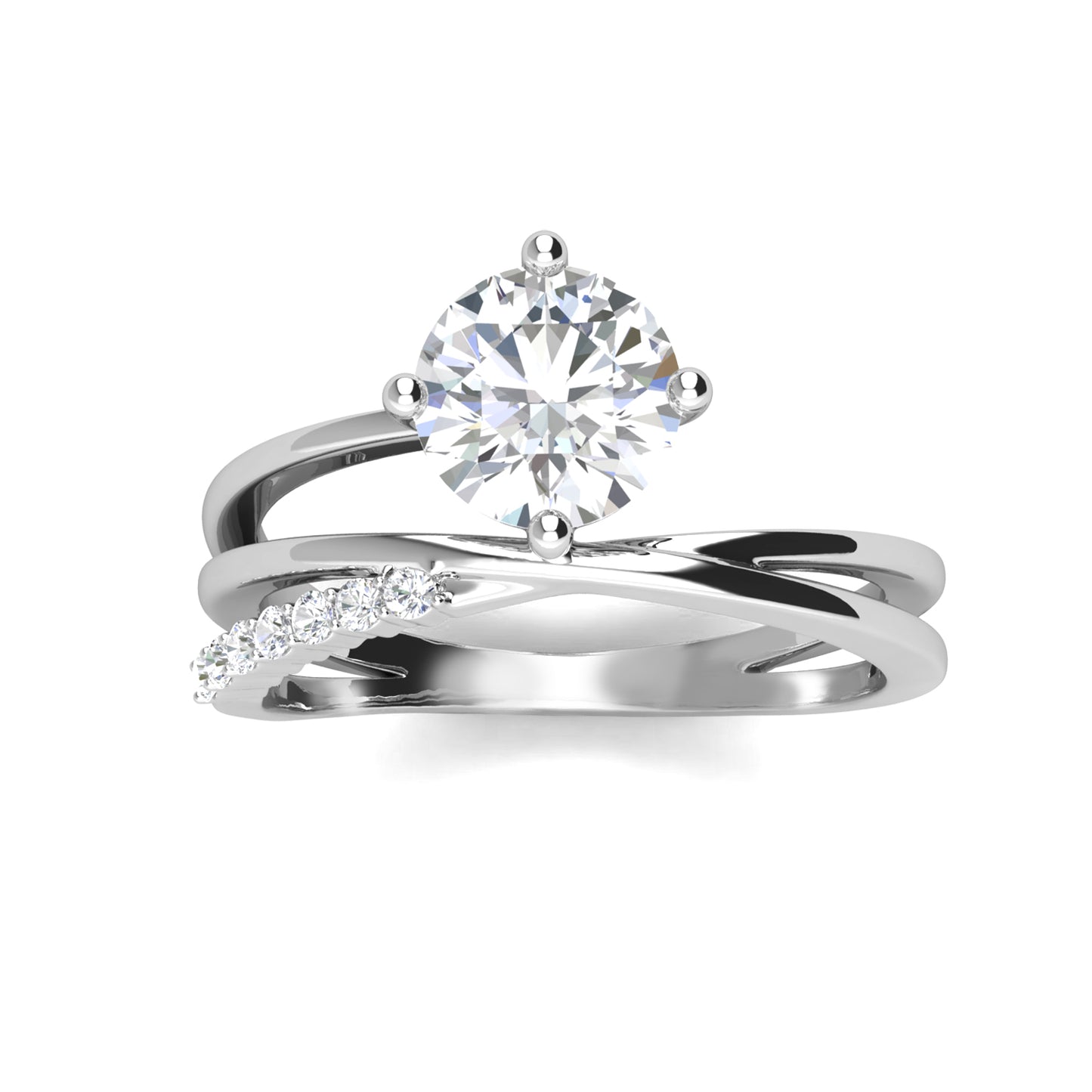 Anillo Merope Plata 925 con Moissanita de 1 Quilate