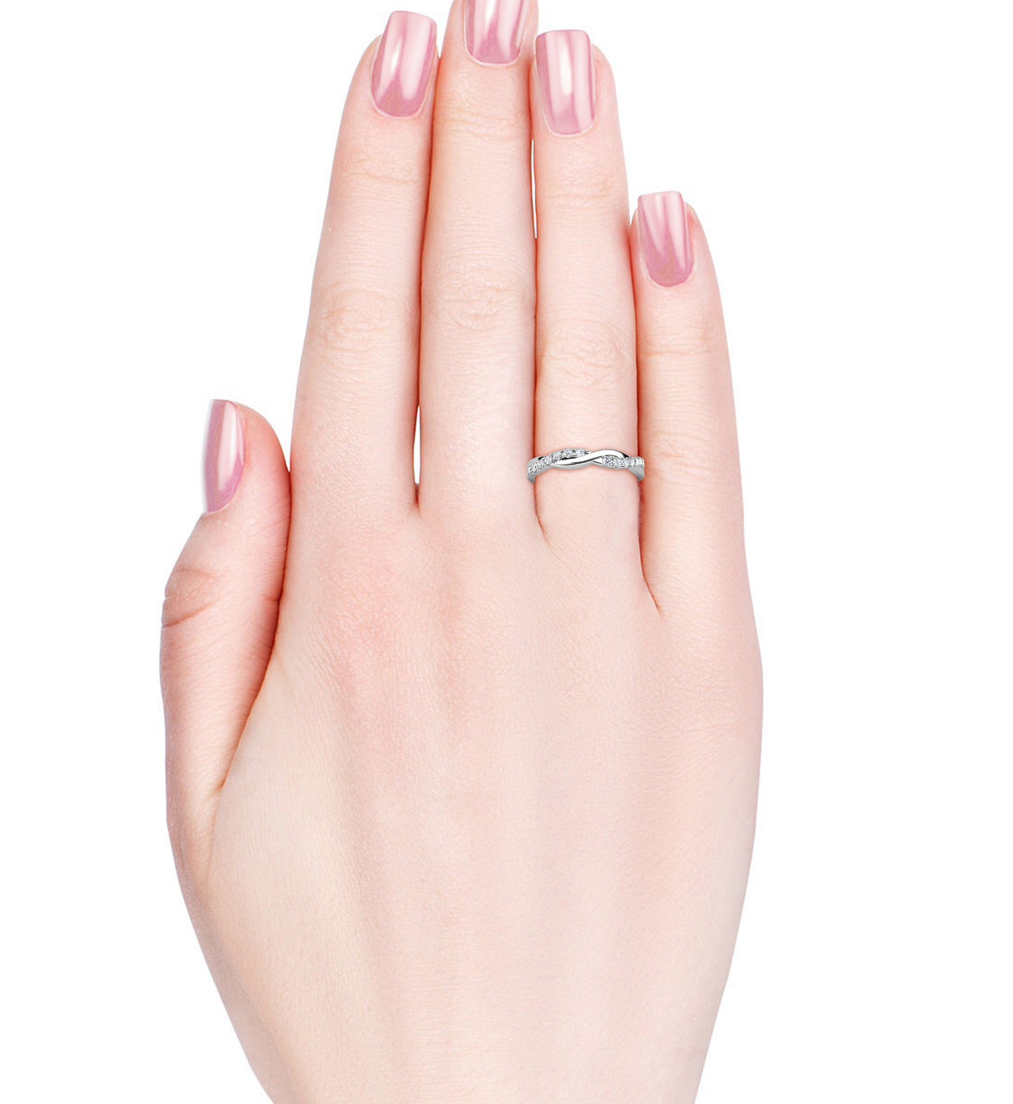 Anillo Sterope Plata 925 con Moissanita de 0.02 Quilate