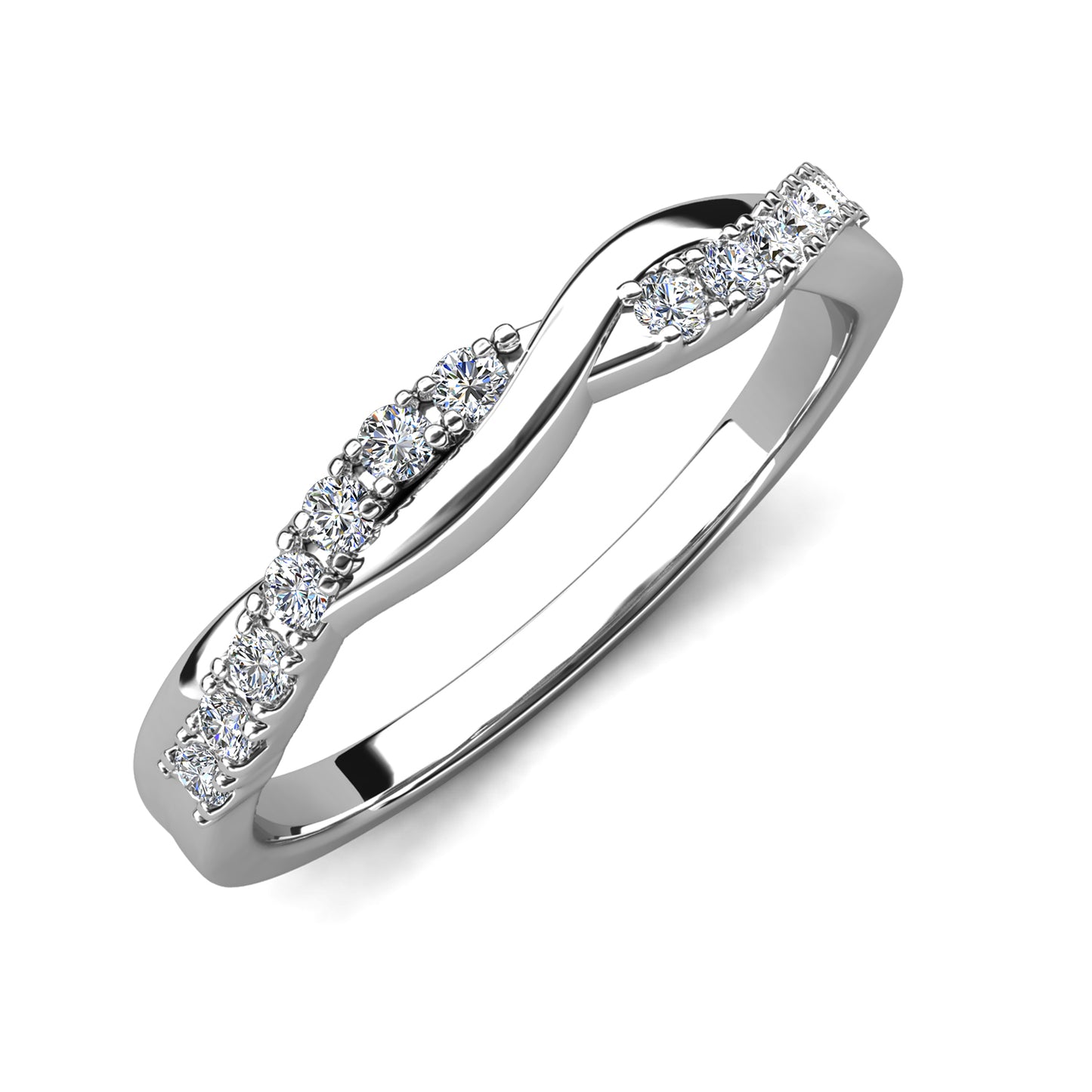 Anillo Sterope Plata 925 con Moissanita de 0.02 Quilate