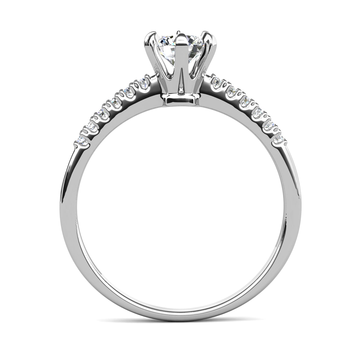 Anillo Hyadum Plata 925 con Moissanita de 0.5 Quilate