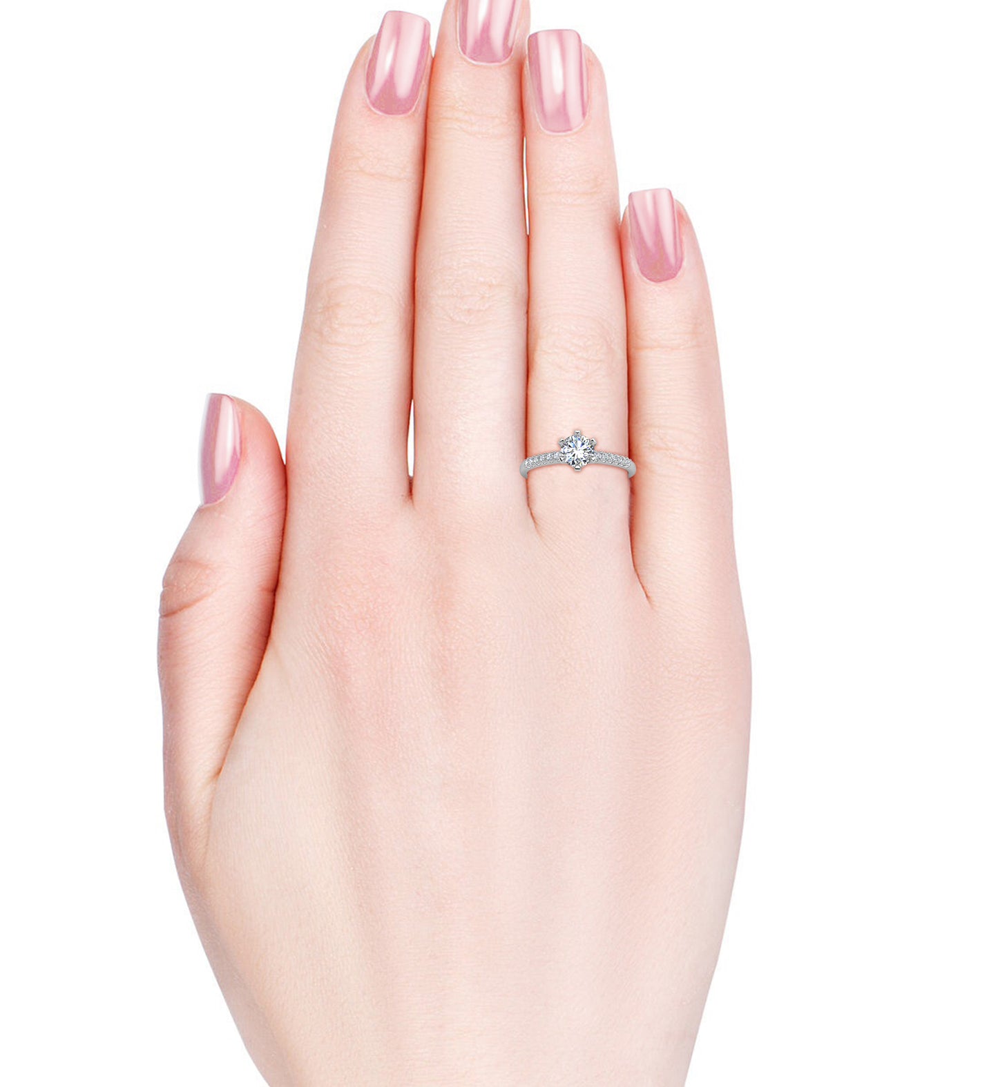 Anillo Hyadum Plata 925 con Moissanita de 0.5 Quilate