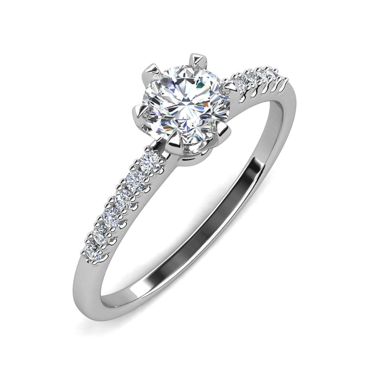 Anillo Hyadum Plata 925 con Moissanita de 0.5 Quilate