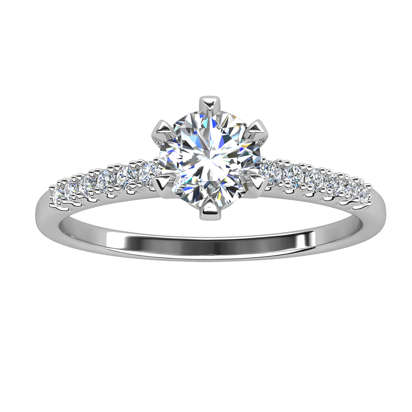 Anillo Hyadum Plata 925 con Moissanita de 0.5 Quilate