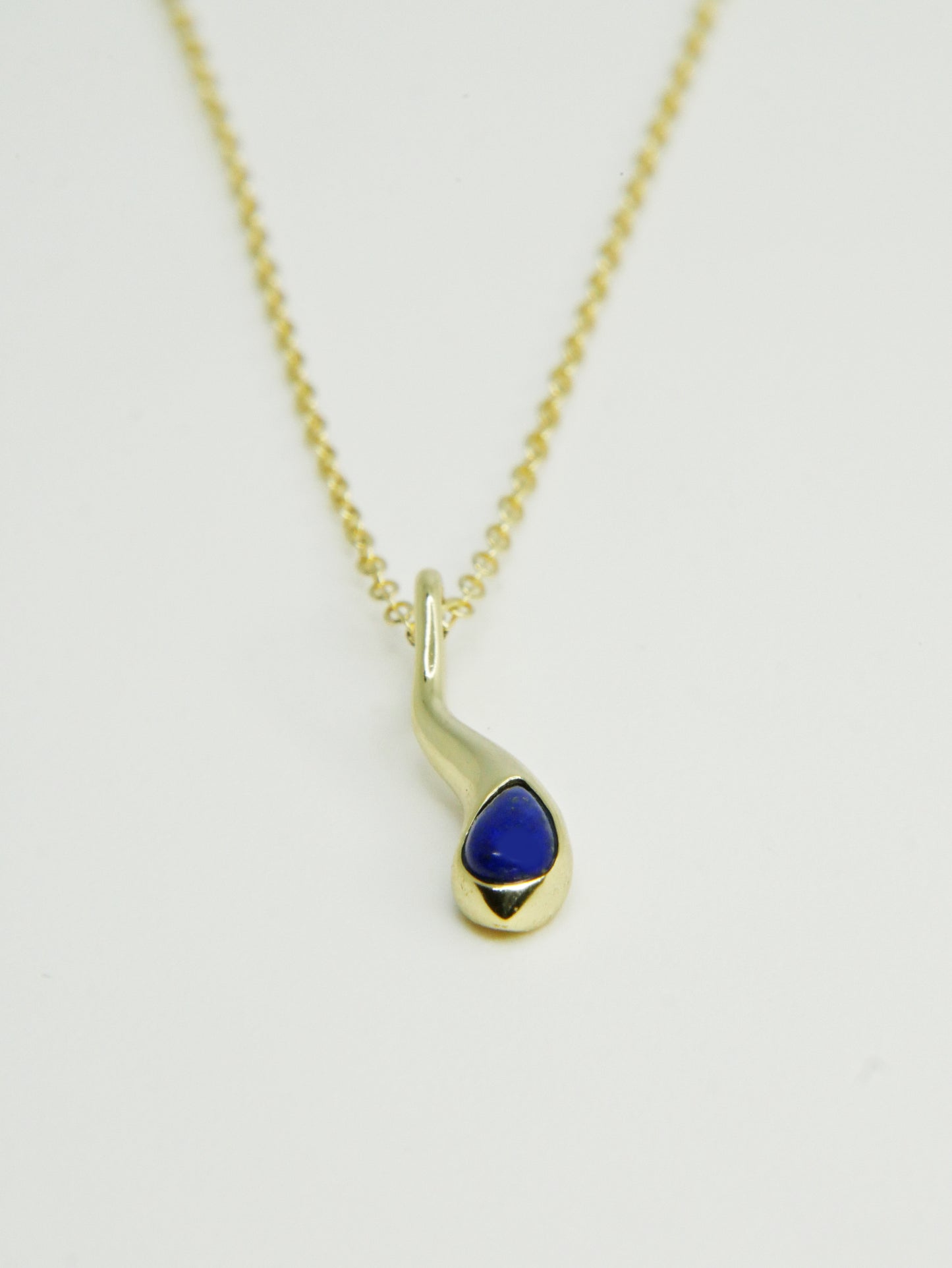 Colgante LAPIS LAZULI Plata Italiana Enchapada en Oro 14K