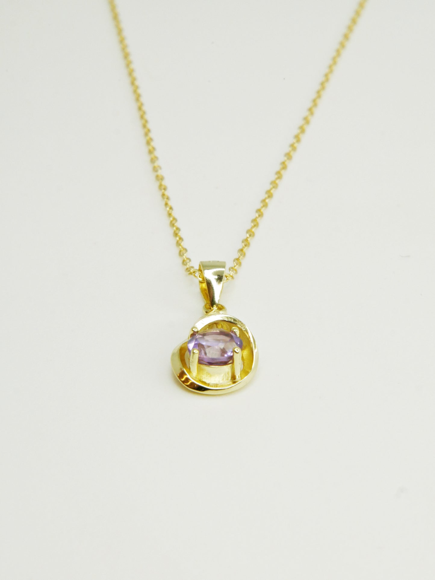 Colgante AMYTHEST Plata Italiana Enchapada en Oro 14K