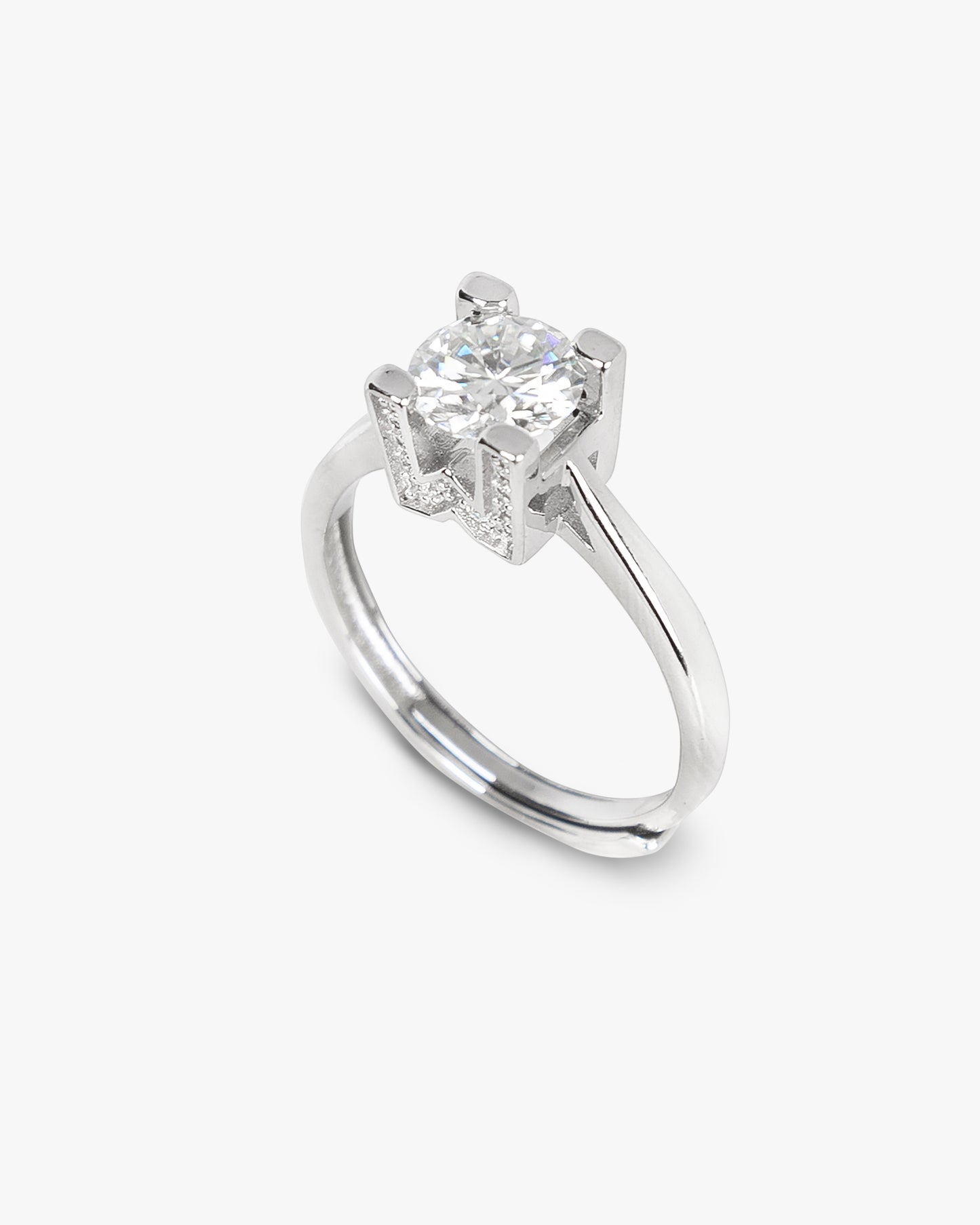 Anillo LE COEUR DU LION Plata 925 con Moissanita de 1 Quilate