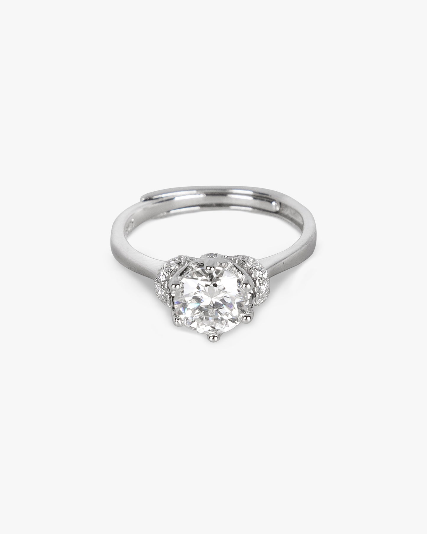 Anillo DENÉBOLA Plata 925 con Moissanita de 1 Quilate