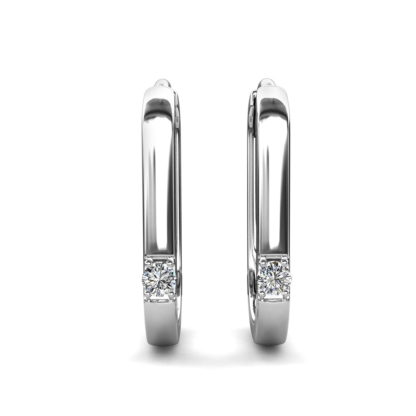 Aros Bharani Plata 925 Moissanita 0.03 Quilate