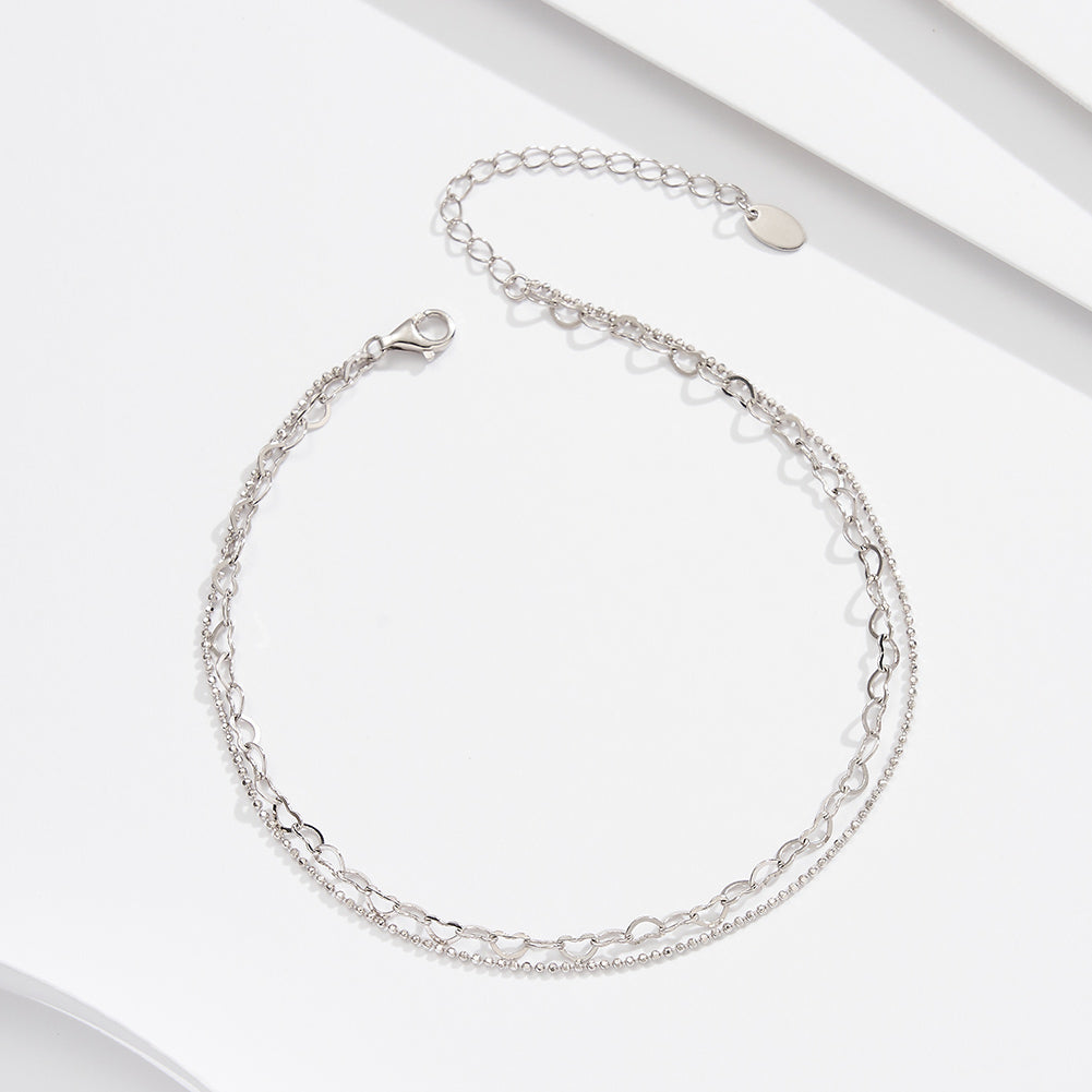 Tobillera Plata Italiana 925 Rodinada (21+ Alargue 5 cm)