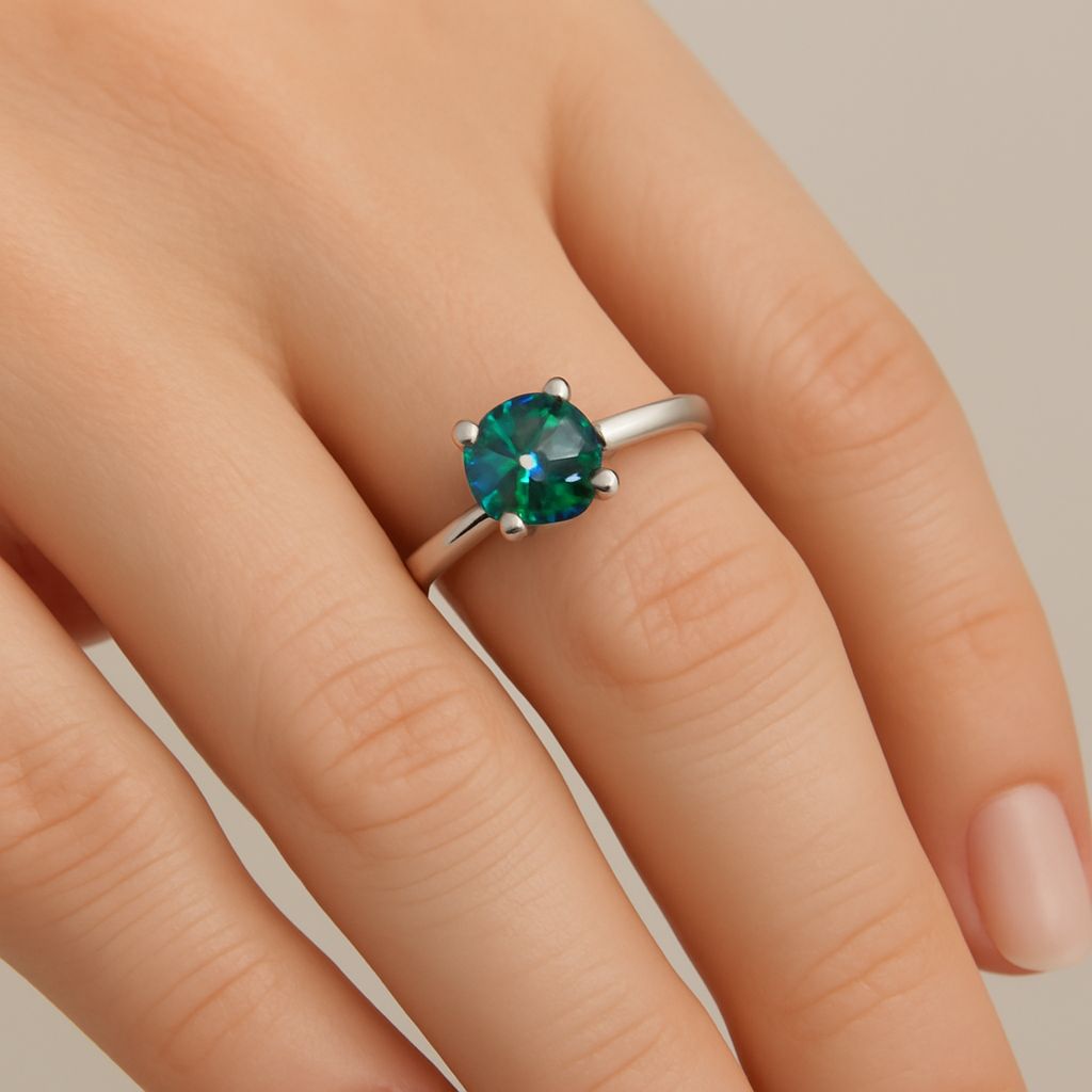 Anillo Plata 925 Wolf-Rayet de 2.43 gr y Moissanita de 1ct. 6.5mm