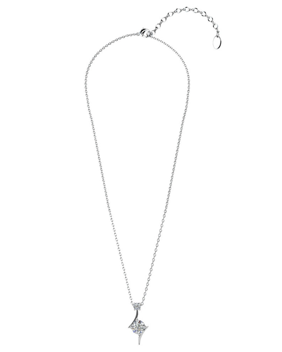 Collar SHERATAN Plata 925 con Moissanitas de 1 y 0.17 Quilate