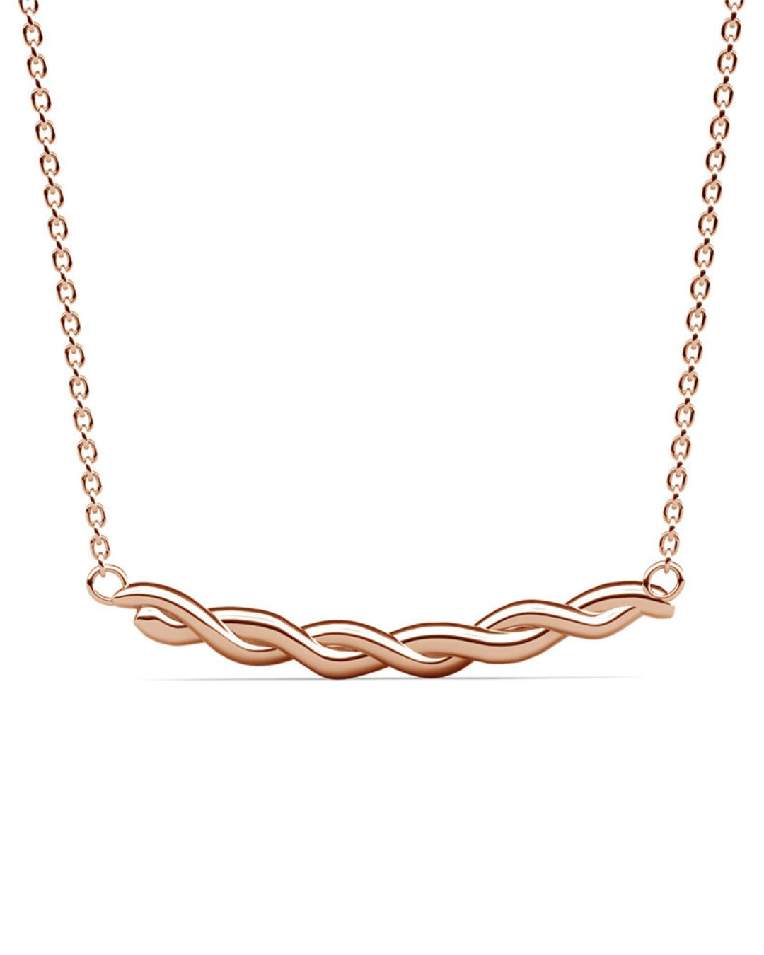 Collar STEROPE ROUGE Plata 925 Bañada en Oro Rosa con Moissanita 0.02 Quilate
