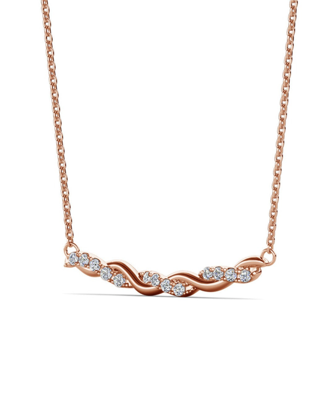 Collar STEROPE ROUGE Plata 925 Bañada en Oro Rosa con Moissanita 0.02 Quilate