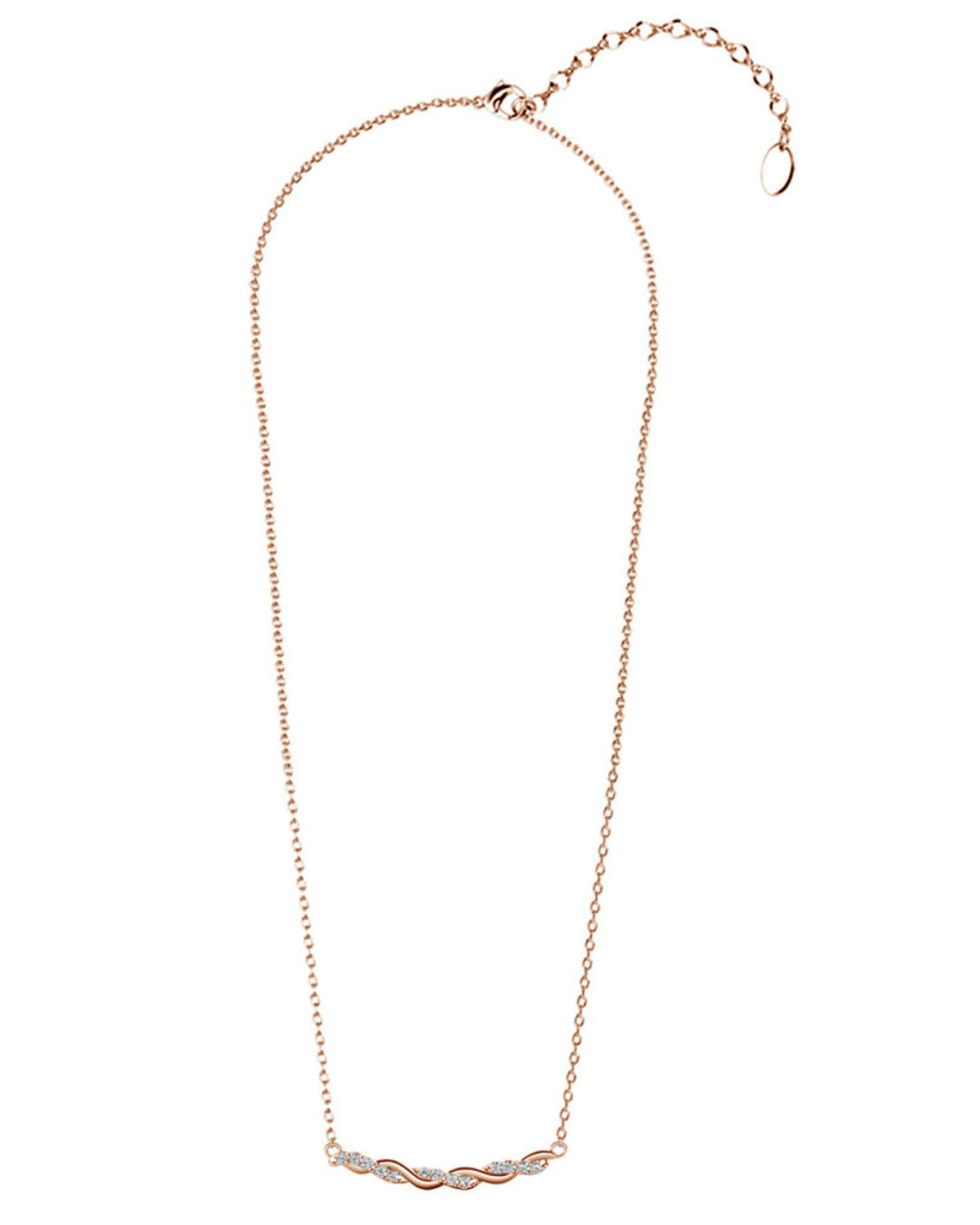 Collar STEROPE ROUGE Plata 925 Bañada en Oro Rosa con Moissanita 0.02 Quilate