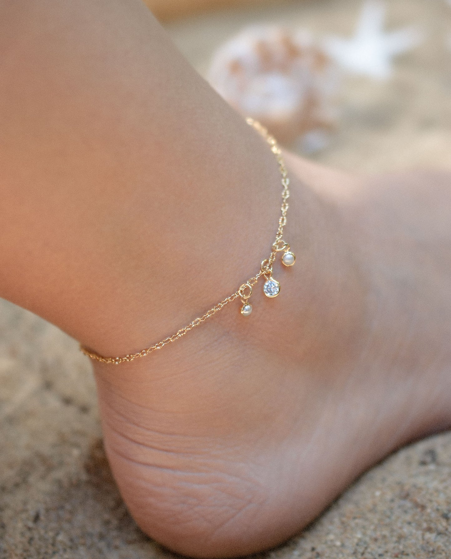 Tobillera MOONLIGHT en Baño de Oro 18k