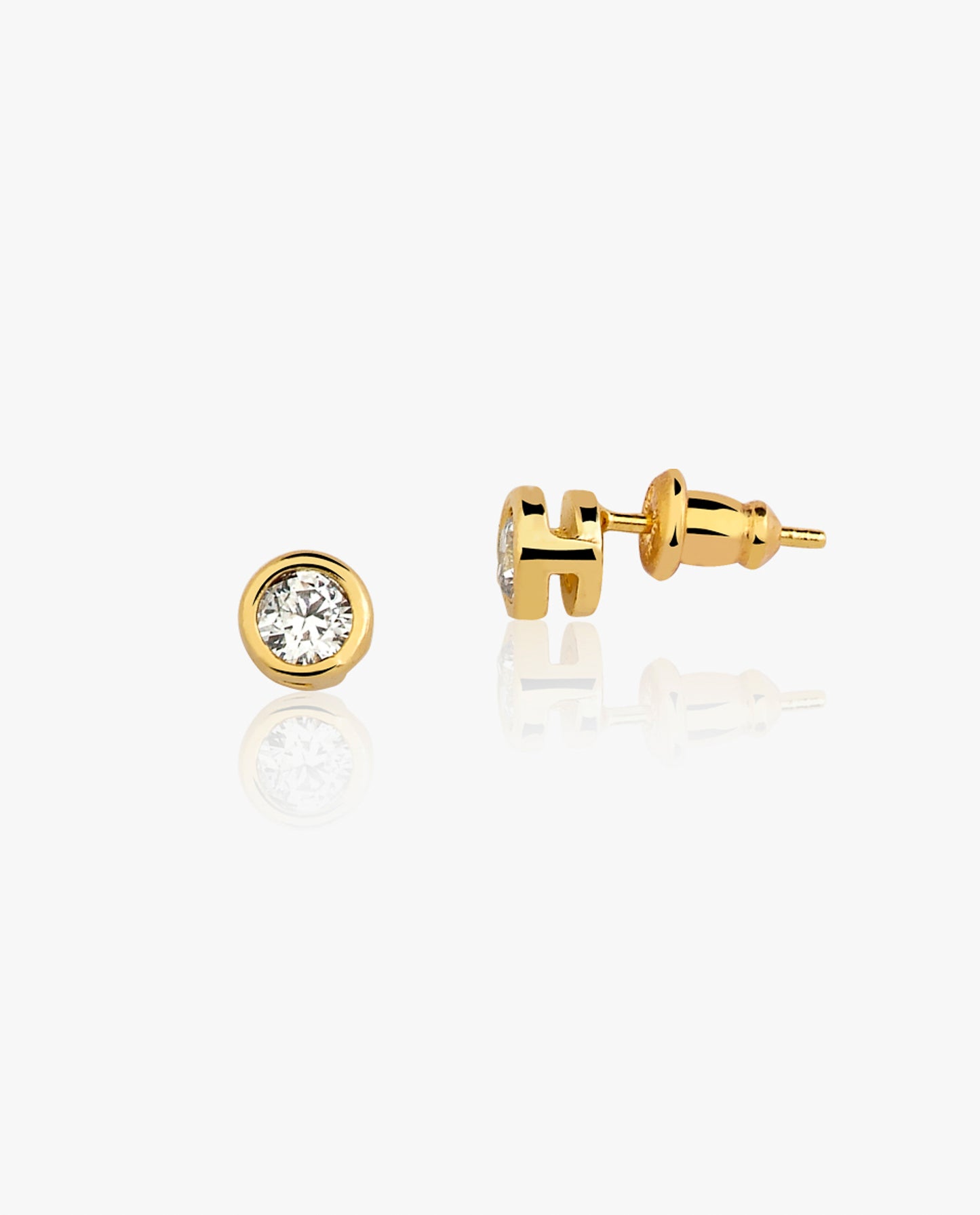 Aros Punto de Luz Baño de Oro 18k 6mm