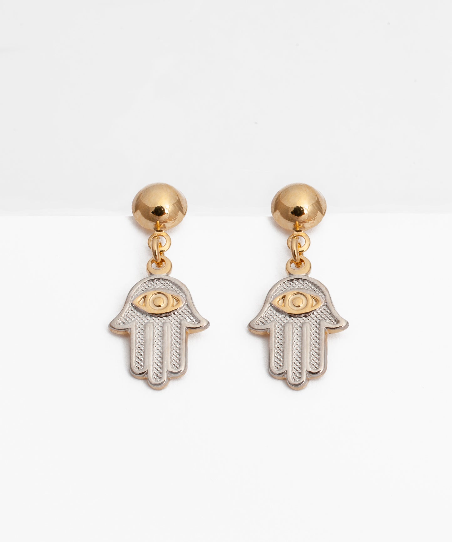 Aros Mano de Hamsa Baño de Oro 18k