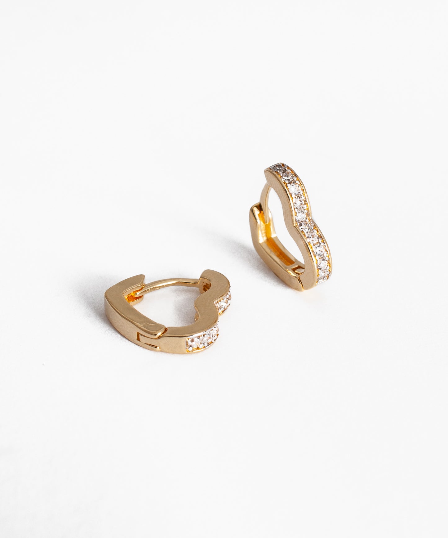 Aros argolla click Corazón Baño de Oro 18k 13mm