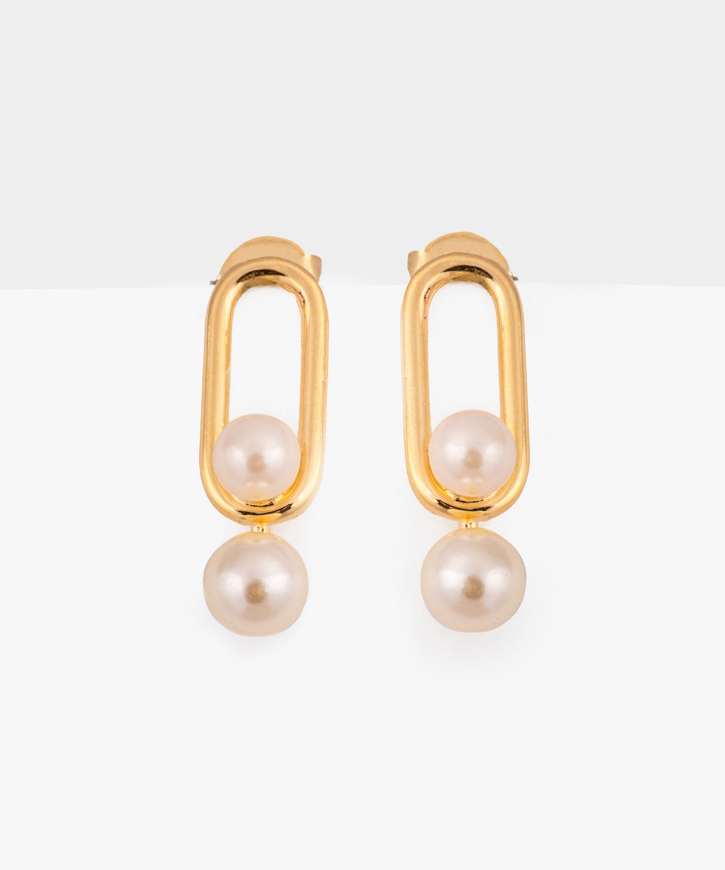 Aros ROSALIE Baño de Oro 18k y perlas