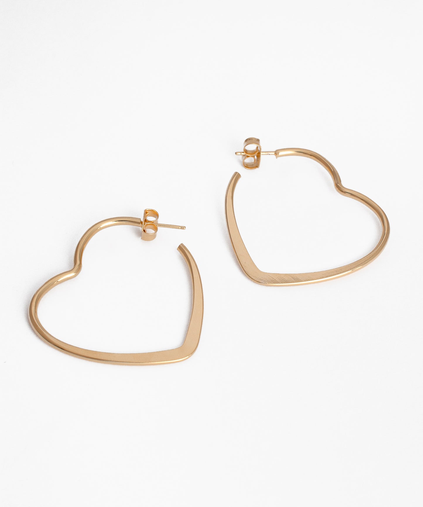 Aros argolla Corazón Baño de Oro 18k 4.1mm
