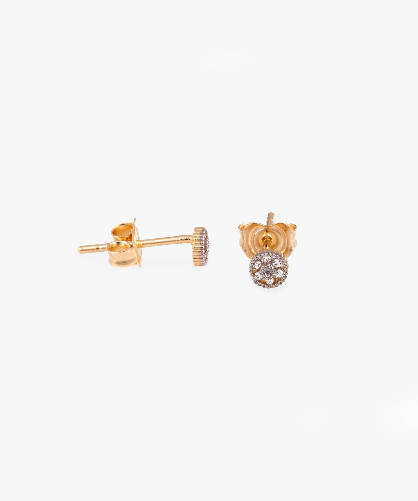 Aros Stud Baño de Oro 18k