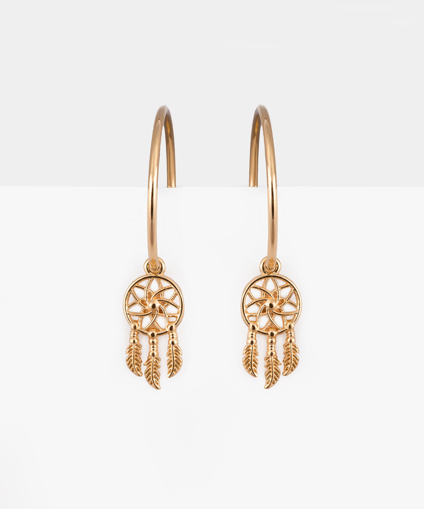 Aros Atrapasueños Baño de Oro 18k