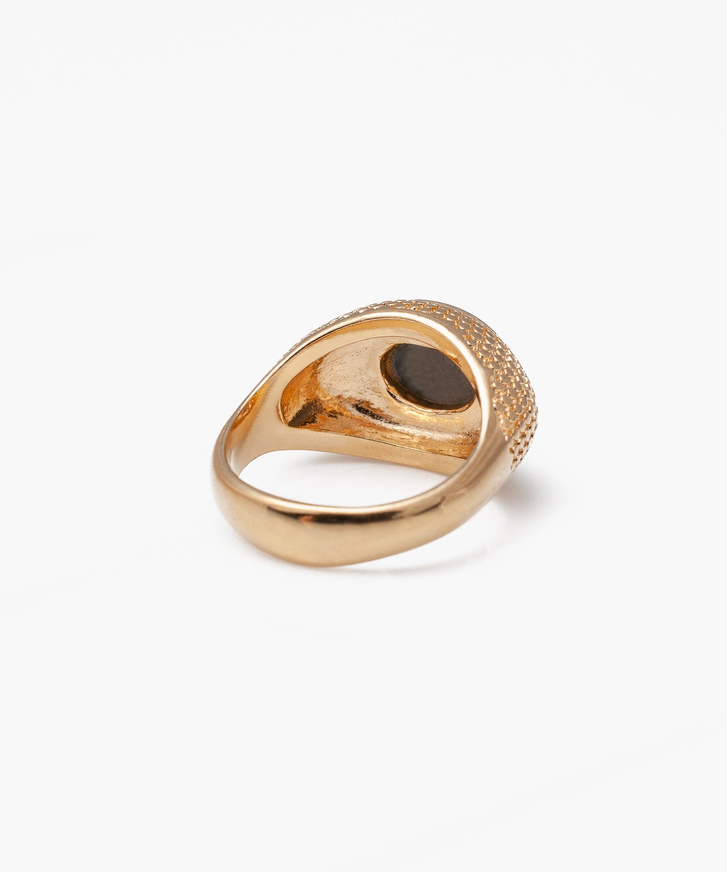 Anillo HEDRA Drusa Metalizada azul Baño Oro 18k