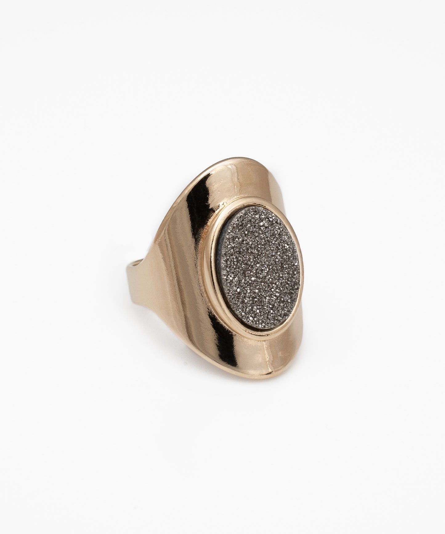 Anillo KATA Drusa Metalizada Titanio y Baño Oro 18k