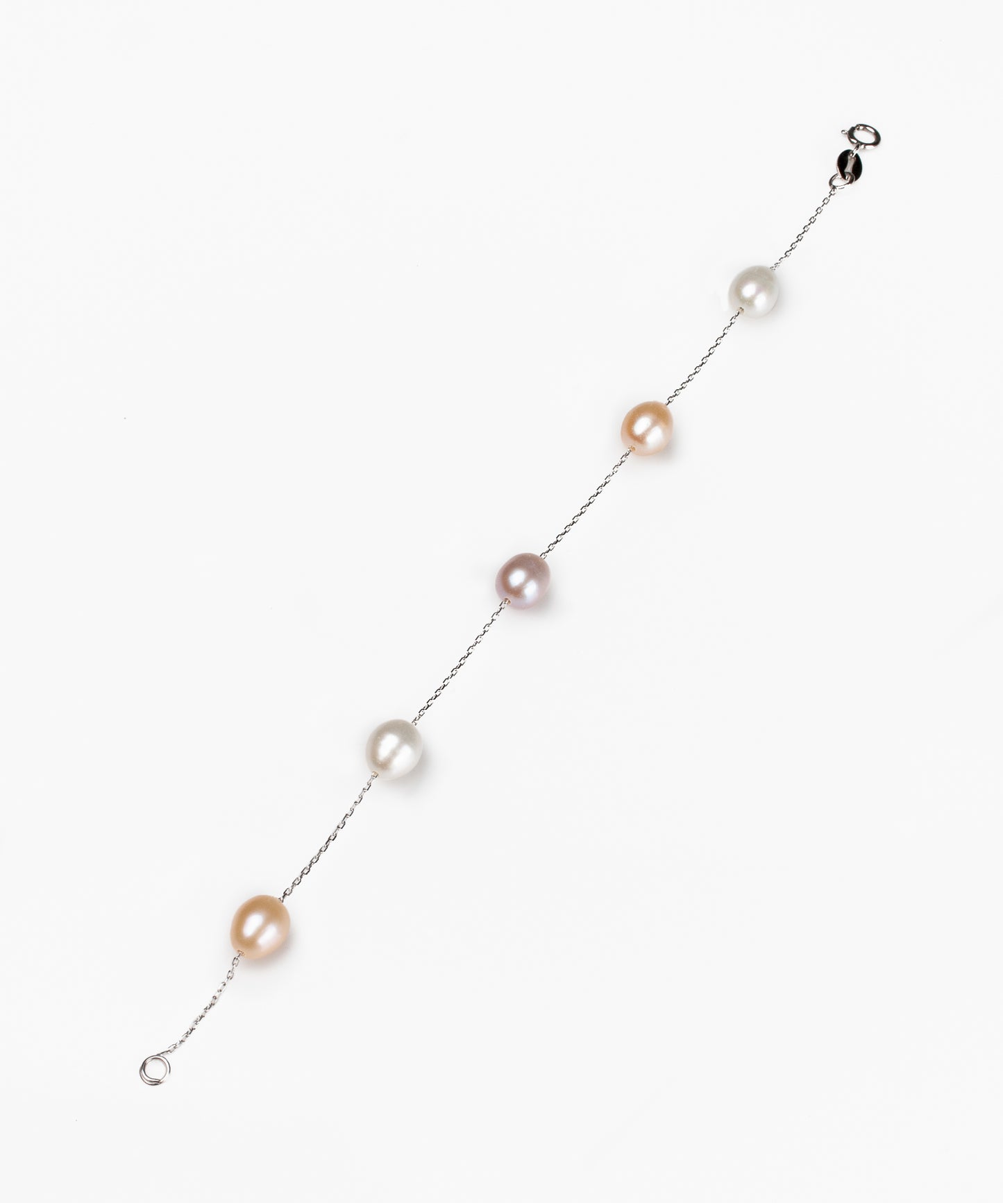 Pulsera NEREIDA de Plata 925 Rodinada con Perlas de Río