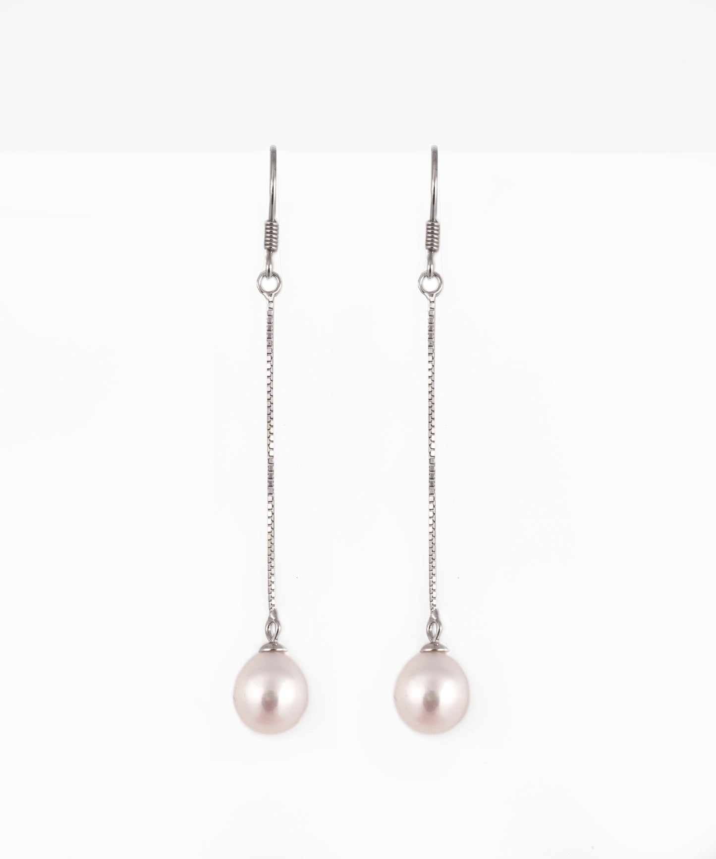 Aros HIDE colgantes Plata 925 con Perlas de Río 8mm