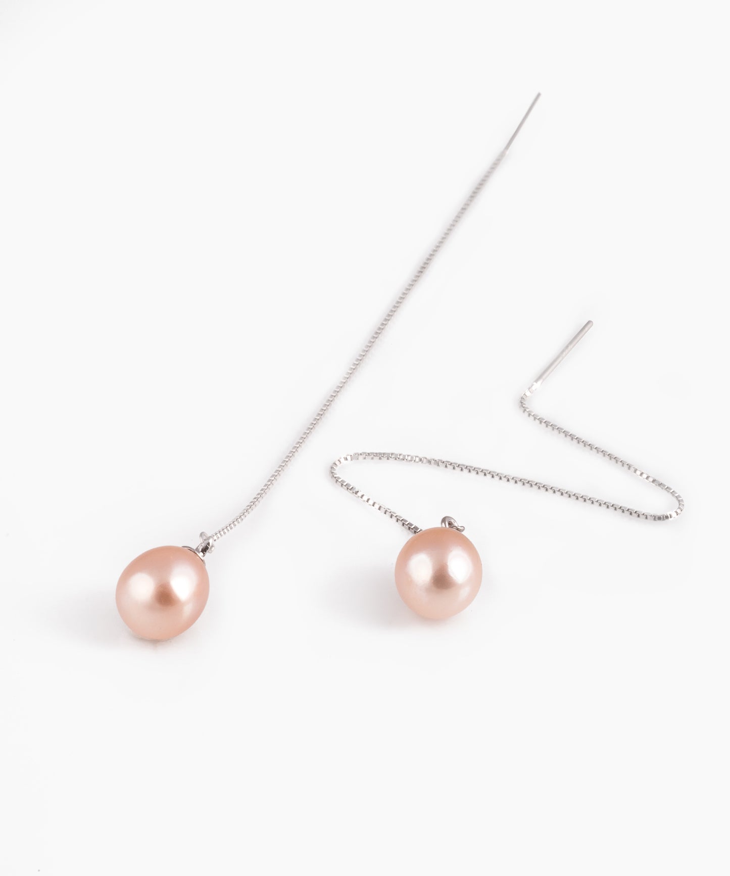 Aros NAIDA colgantes cadena Plata 925 con Perlas de Río 8mm