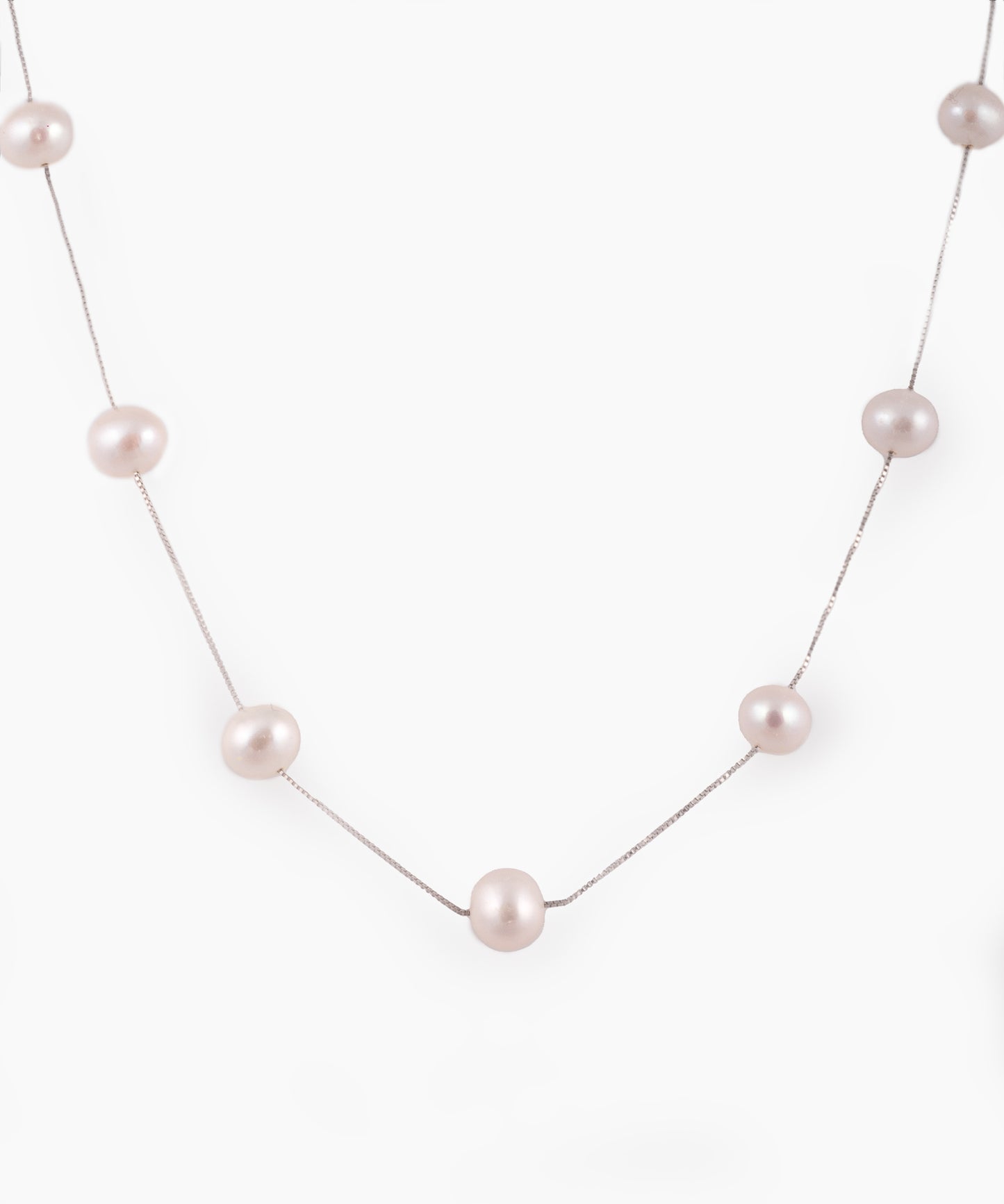 Collar TEMIS de Plata 925 con Perlas de Río