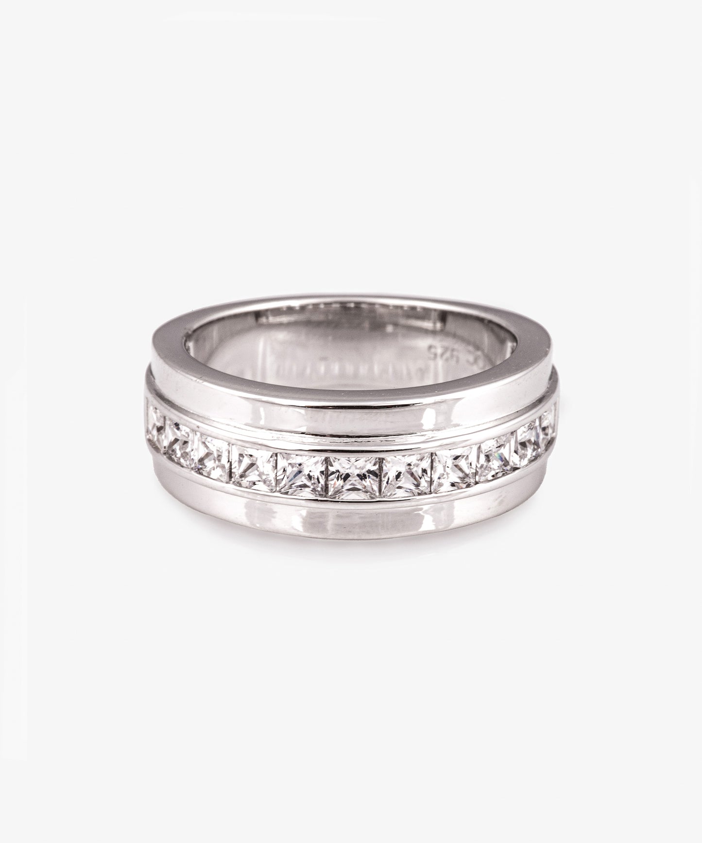 Anillo Plata Italiana 925 Rodinada elaborado con Cristal Swarovski
