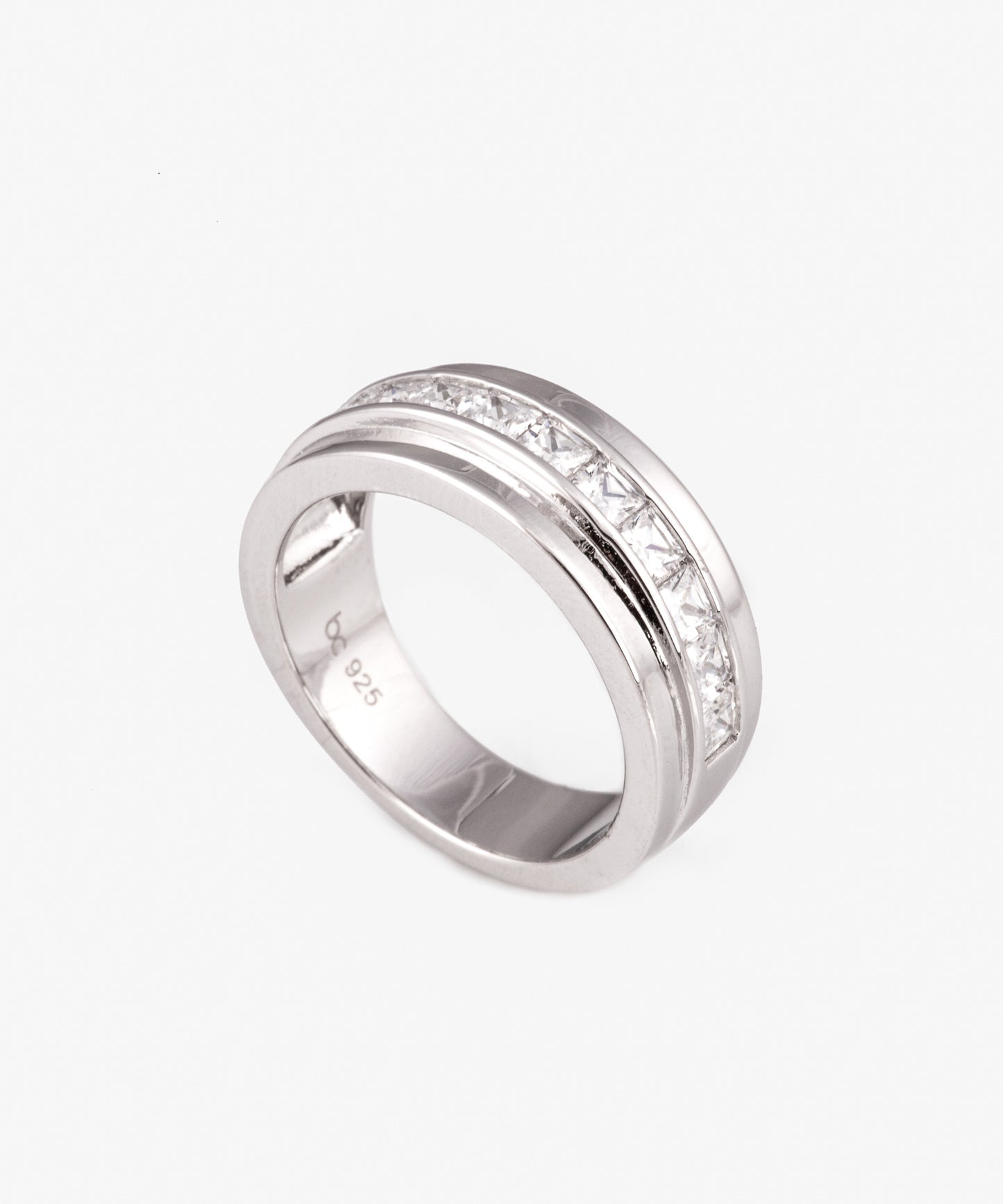 Anillo Plata Italiana 925 Rodinada elaborado con Cristal Swarovski