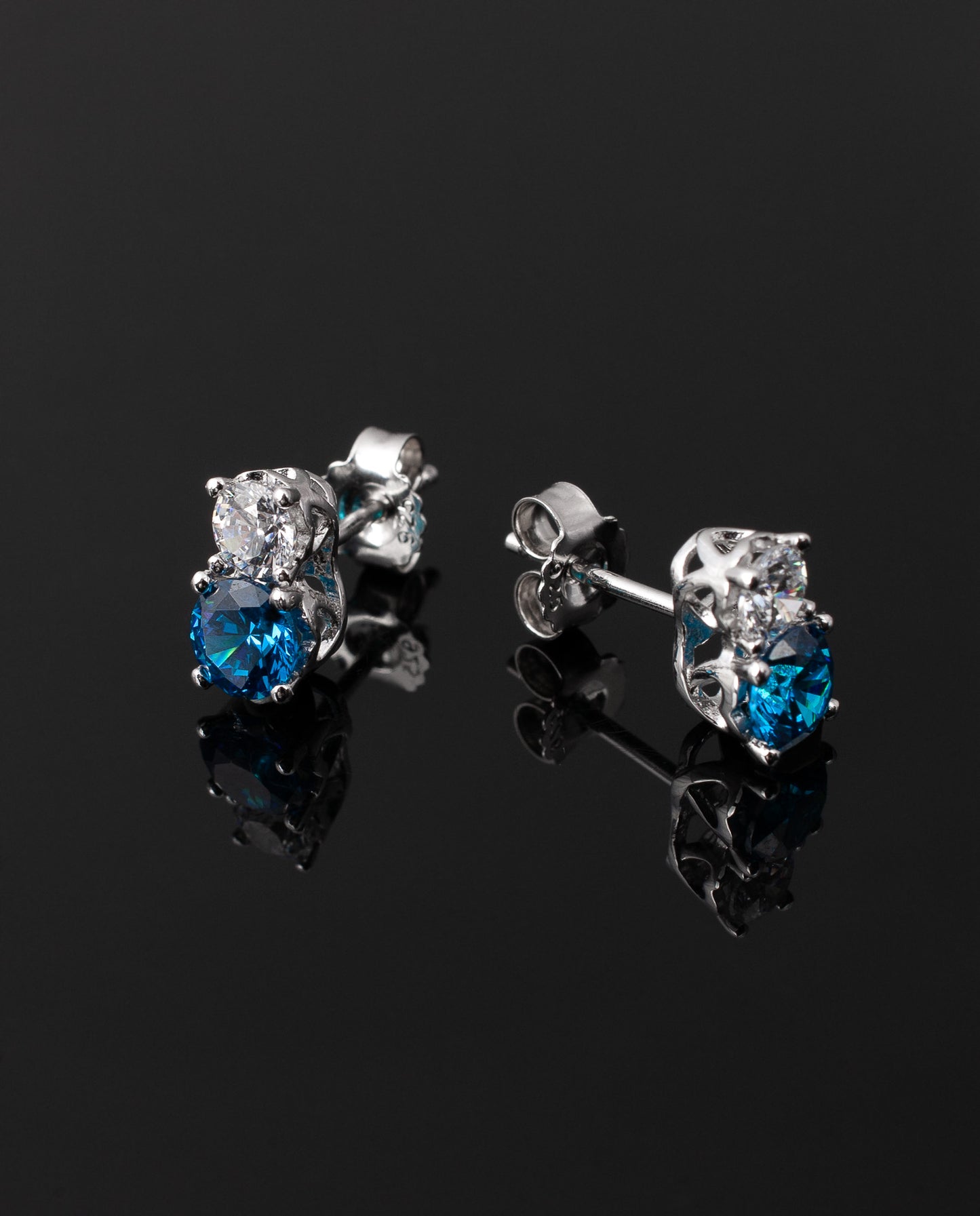 Aros HÉLÈNE Plata Italiana 925 Rodinada (azul)